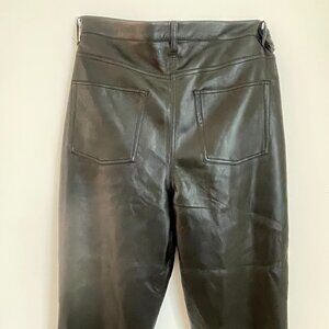 Aritzia Wilfred Melina High Waisted Vegan Leather Cropped Pants - 16 Black